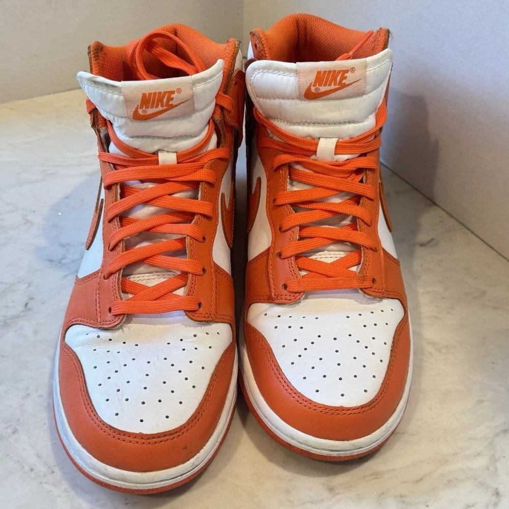 Nike Dunk High Top Retro Syracuse Orange White Swoosh Lace Up Men 8.5 DD1399-101